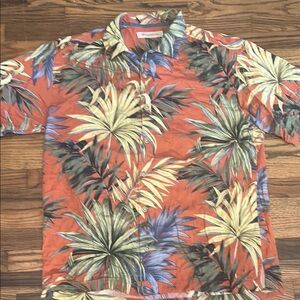 Tommy Bahama Casual Orange and Green Button Down Shirt